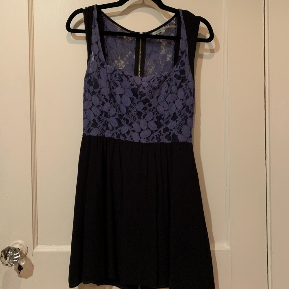 Lavender and Black Lace-Backed Sundress